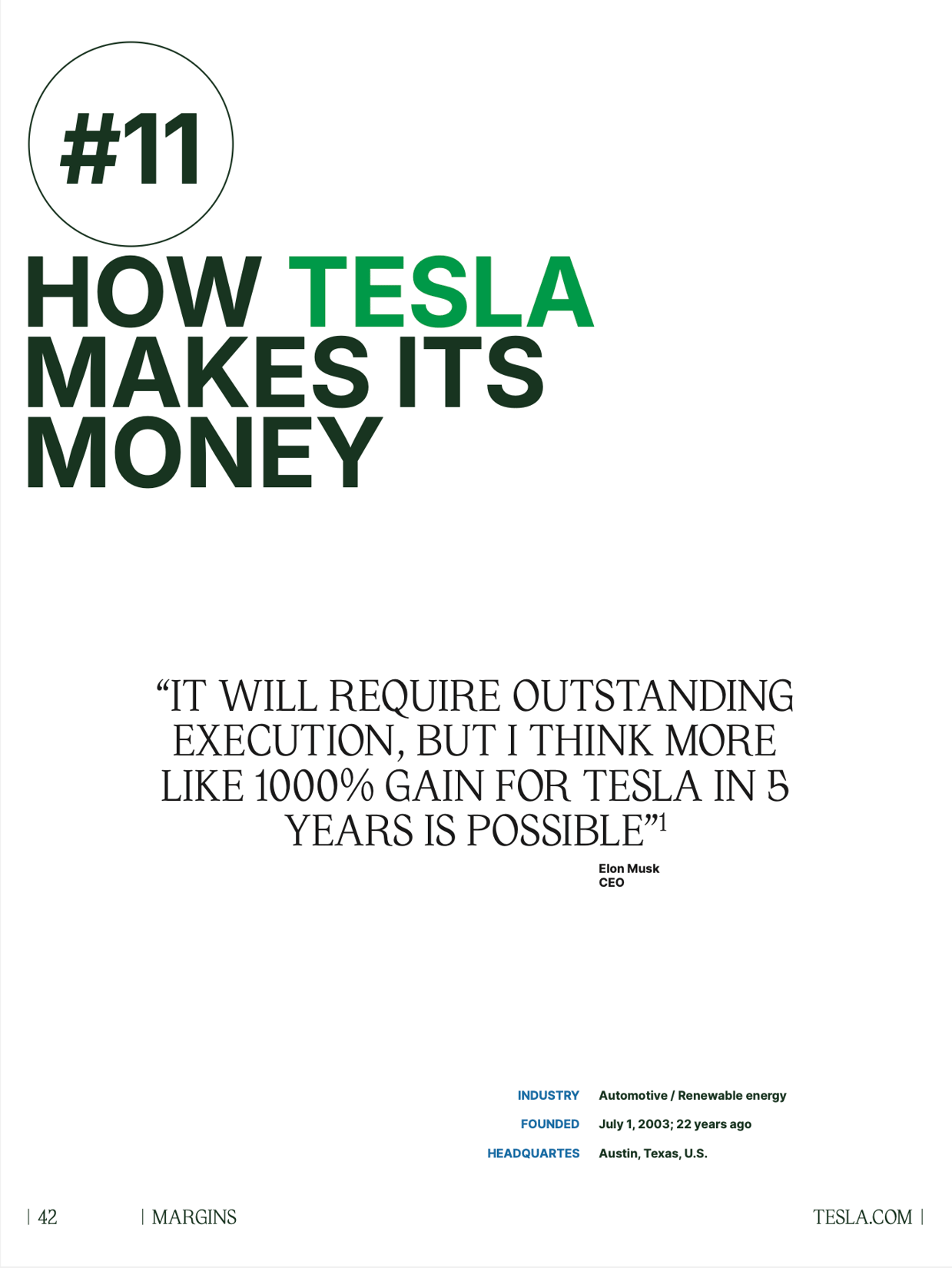 Tesla title page with quote from Margins book page 42, full screen view